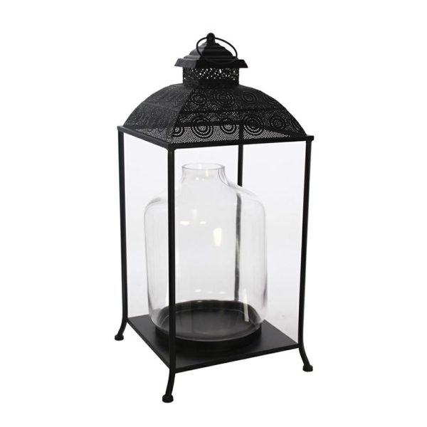 LANTERNA METALLO/VETRO 36X36 CM H.71 CM NERO LANTERNA METALLO/VETRO 36X36 CM H.71 CM NERO