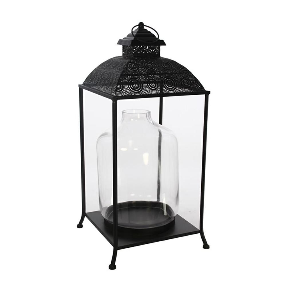 LANTERNA METALLO/VETRO 36X36 CM H.71 CM NERO LANTERNA METALLO/VETRO 36X36 CM H.71 CM NERO