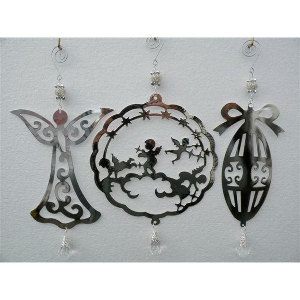 SET 3 SOGGETTI NATALE 14,7X14,3 CM D/APP. ARGENTO SET 3 SOGGETTI NATALE 14,7X14,3 CM D/APP. ARGENTO