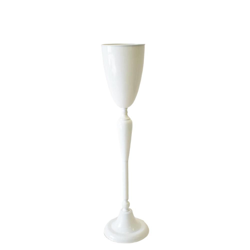 ALZATA COPPA METALLO D.25 CM H.140 CM -NEW- BIANCO