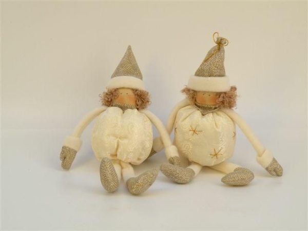 SET 2 ANGELI TESSUTO H.25 CM ASS.ORO/CREMA SET 2 ANGELI TESSUTO H.25 CM ASS.ORO/CREMA