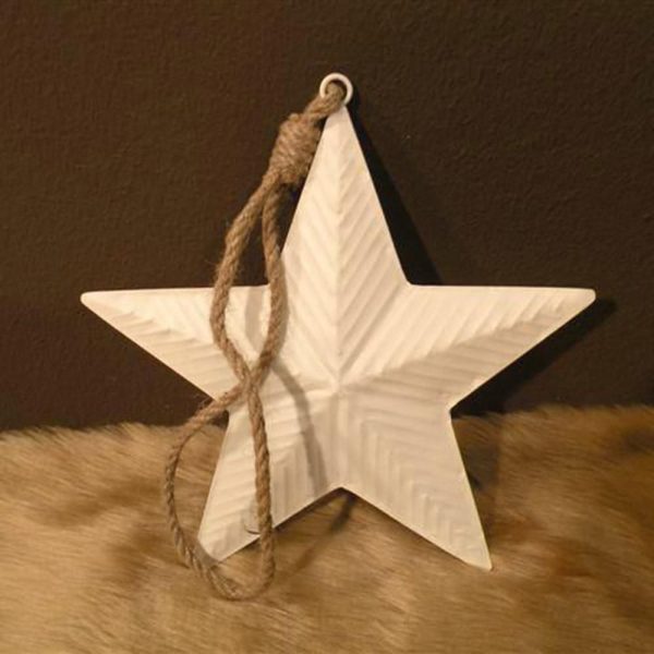 STELLA METALLO 19,5X19,5 CM D/APP. BIANCO