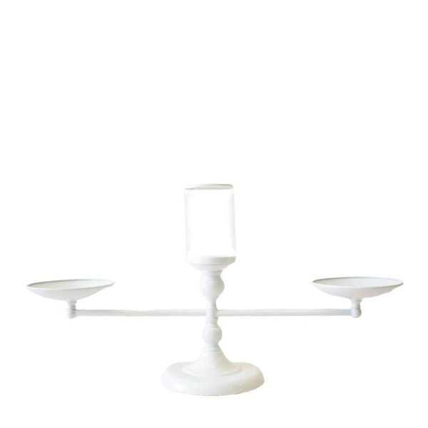 CANDELABRO 2PIATTI+P.CANDELA 80X22X40 CM BIANCO CANDELABRO 2PIATTI+P.CANDELA 80X22X40 CM BIANCO