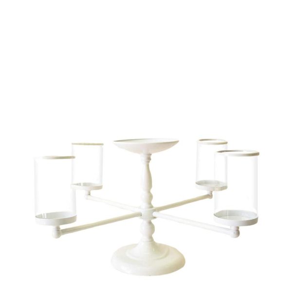 CANDELABRO 4P.CANDELA+PIATTO 80X40 CM BIANCO CANDELABRO 4P.CANDELA+PIATTO 80X40 CM BIANCO