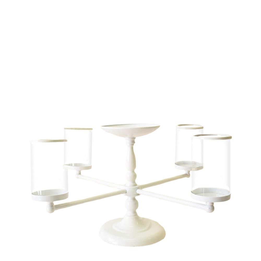 CANDELABRO 4P.CANDELA+PIATTO 80X40 CM BIANCO CANDELABRO 4P.CANDELA+PIATTO 80X40 CM BIANCO