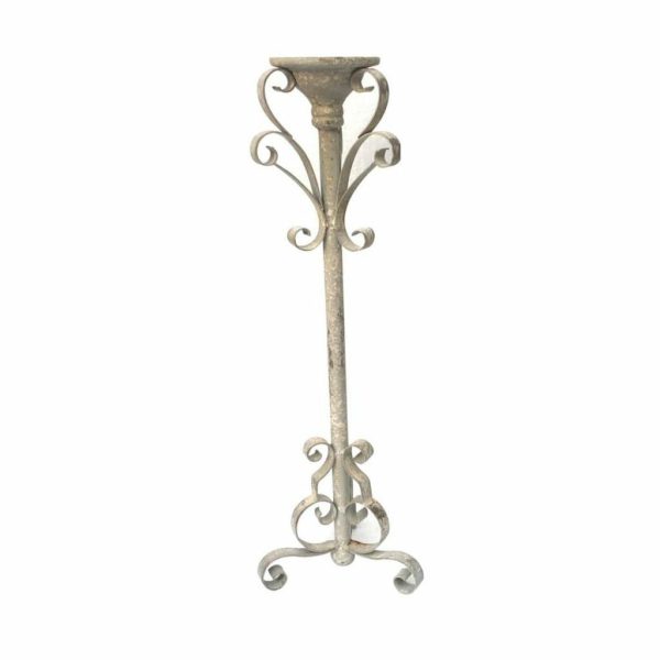 CANDELIERE D.21 CM H.66CM GRIGIO/ORO ANTICATO CANDELIERE D.21 CM H.66CM GRIGIO/ORO ANTICATO