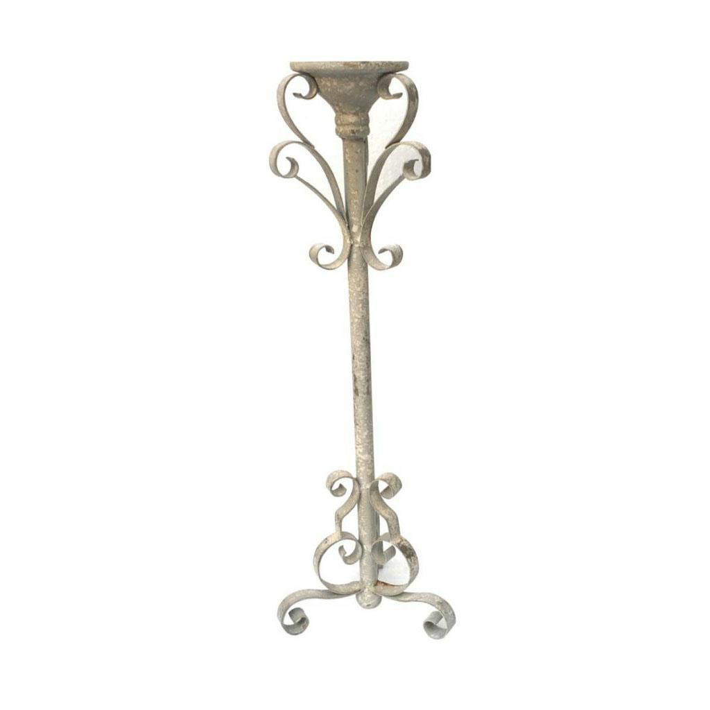 CANDELIERE D.21 CM H.66CM GRIGIO/ORO ANTICATO CANDELIERE D.21 CM H.66CM GRIGIO/ORO ANTICATO