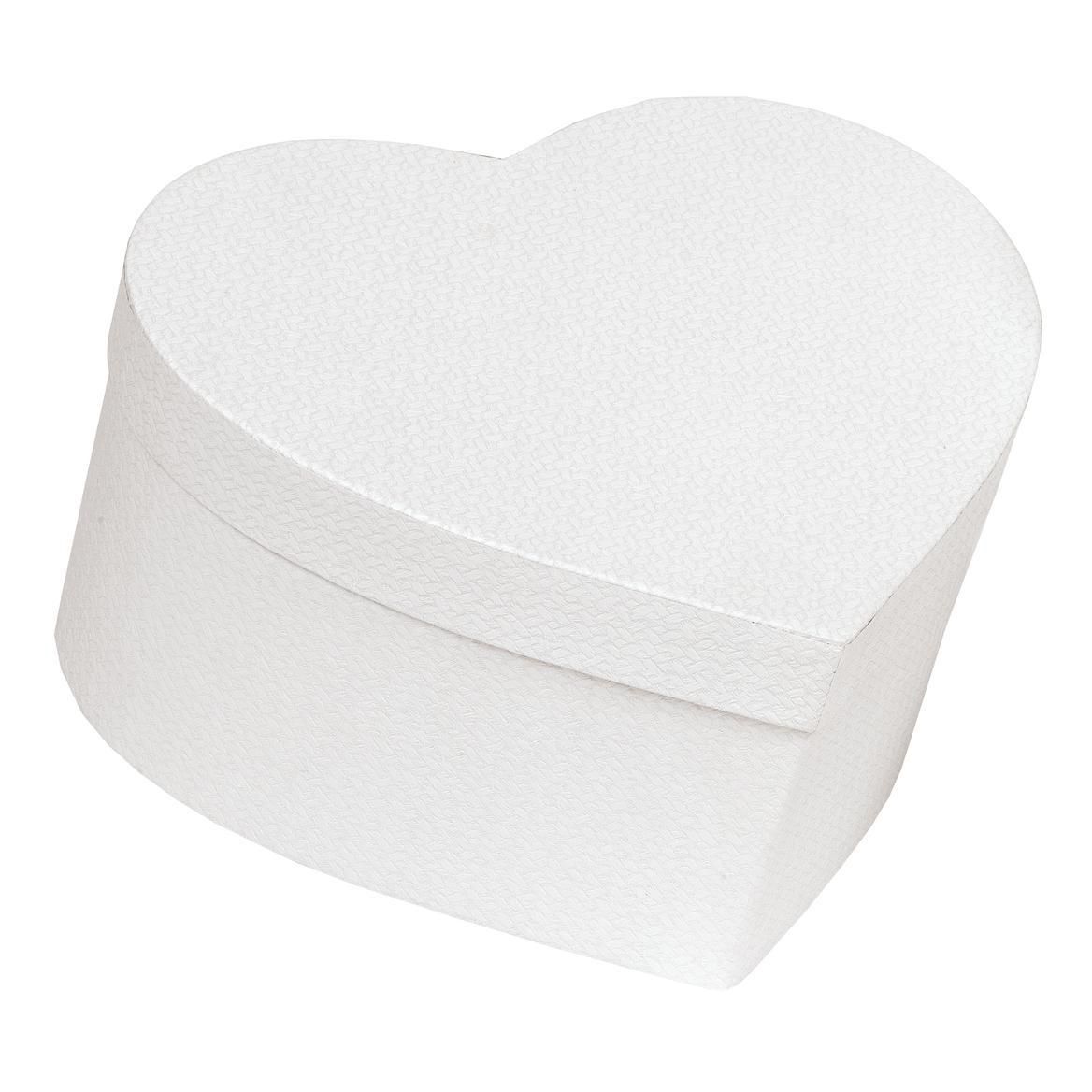 SCATOLA CUORE CARTONE 9,5X7,5 CM H.6,5 CM -HEART BOX- BIANCO