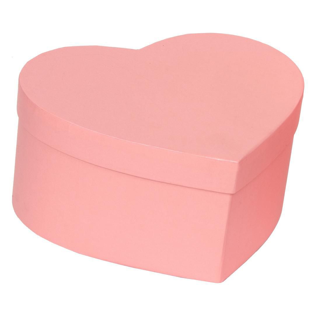 SCATOLA CUORE CARTONE 9,5X7,5 CM H.6,5 CM -HEART BOX- ROSA