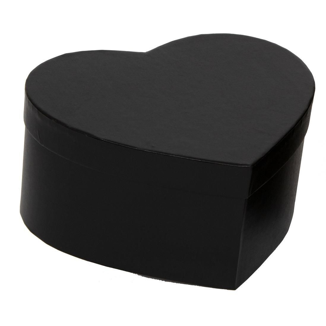 SCATOLA CUORE CARTONE 9,5X7,5 CM H.6,5 CM -HEART BOX- NERO