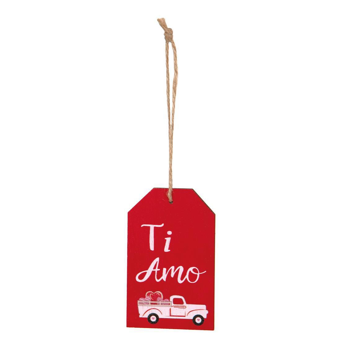 SET 3 TARGHETTE LEGNO D/APPENDERE 5X8 CM -TI AMO- ROSSO SET 3 TARGHETTE LEGNO D/APPENDERE 5X8 CM -TI AMO- ROSSO