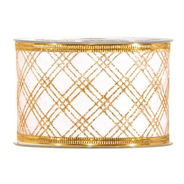 NASTRO POLIESTERE MOSAICO 63MM 10MT PANNA/ORO NASTRO POLIESTERE MOSAICO 63MM 10MT PANNA/ORO