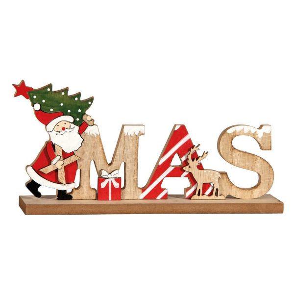 SCRITTA LEGNO -XMAS- 24X4,5X11 CM NATURALE/BIANCO/ROSSO SCRITTA LEGNO -XMAS- 24X4,5X11 CM NATURALE/BIANCO/ROSSO