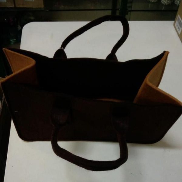 BORSA FELTRO RETT.40X20X20 BIC.MARRONE CHIARO/SCURO