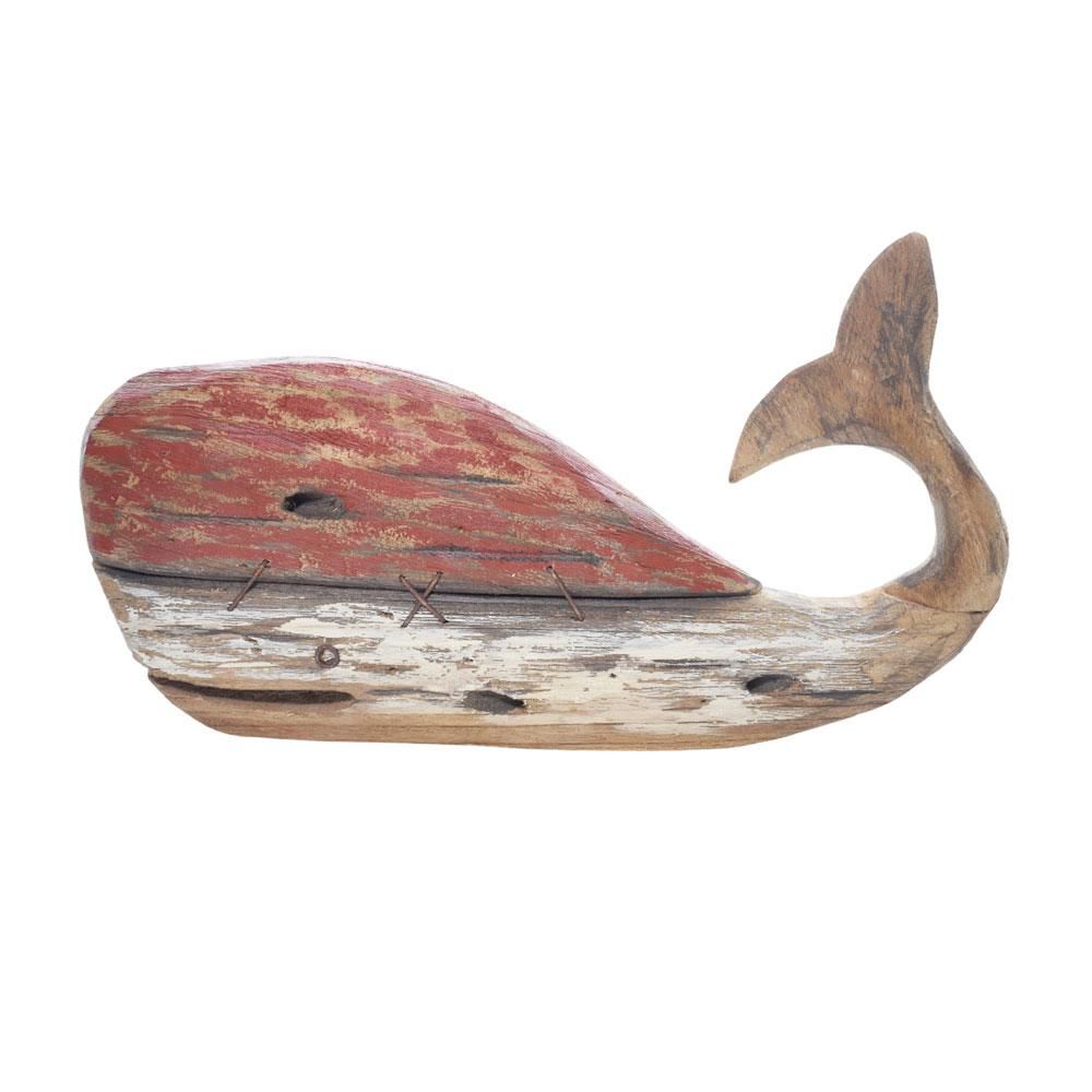 CAPODOGLIO LEGNO 38X7X21 CM ROSSO/BIANCO