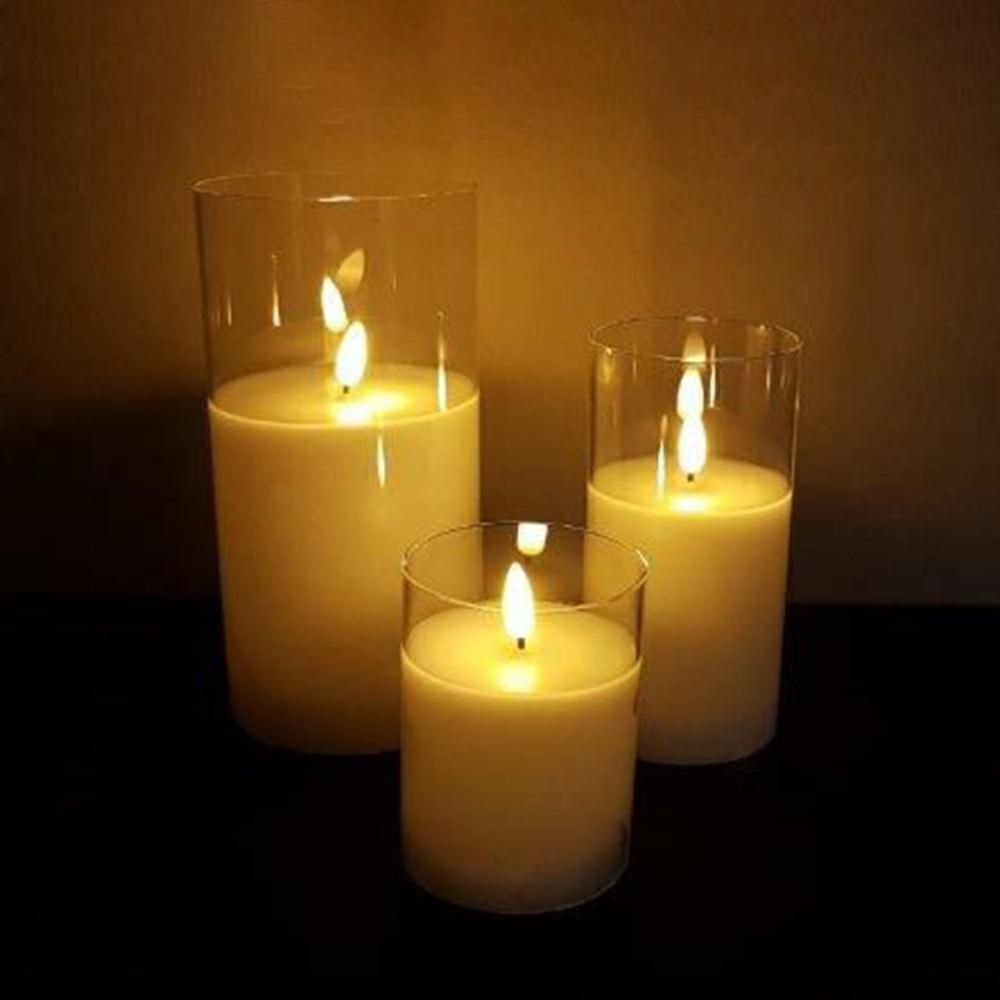 CANDELA CERA LED IN VETRO 7,5X H 15 CM CANDELA CERA LED IN VETRO 7,5X H 15 CM