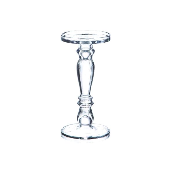 CANDELIERE VETRO D.13 CM H.27 CM TRASPARENTE CANDELIERE VETRO D.13 CM H.27 CM TRASPARENTE