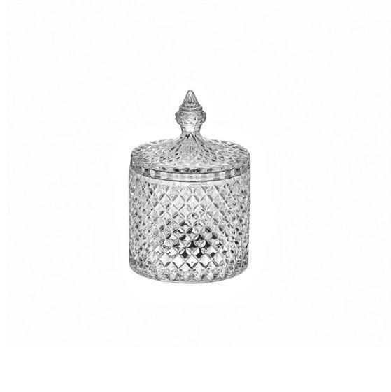 CONFETTIERA VETRO C/COPERCHIO D.10,5 CM H.17,6 CM CONFETTIERA VETRO C/COPERCHIO D.10,5 CM H.17,6 CM