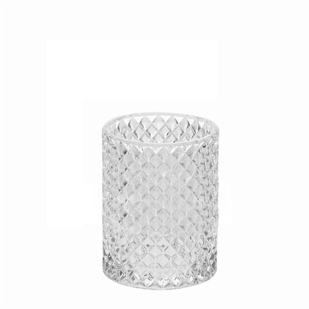 CILINDRO VETRO DIAMANTATO D.10 CM H.15 CM CILINDRO VETRO DIAMANTATO D.10 CM H.15 CM