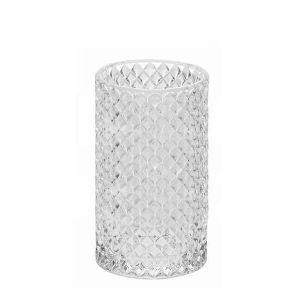 CILINDRO VETRO DIAMANTATO D.10 CM H.20 CM CILINDRO VETRO DIAMANTATO D.10 CM H.20 CM