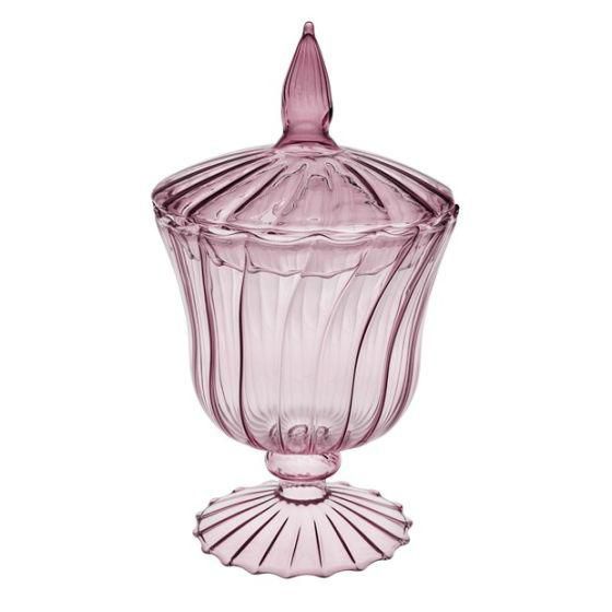 CONFETTIERA VETRO C/COPERCHIO D.15 CM H.25 CM LILLA CONFETTIERA VETRO C/COPERCHIO D.15 CM H.25 CM LILLA