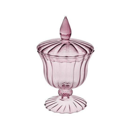 CONFETTIERA VETRO C/COPERCHIO D.13 CM H.20 CM LILLA CONFETTIERA VETRO C/COPERCHIO D.13 CM H.20 CM LILLA