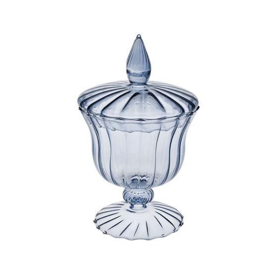 CONFETTIERA VETRO C/COPERCHIO D.13 CM H.20 CM BLU AVIO CONFETTIERA VETRO C/COPERCHIO D.13 CM H.20 CM BLU AVIO