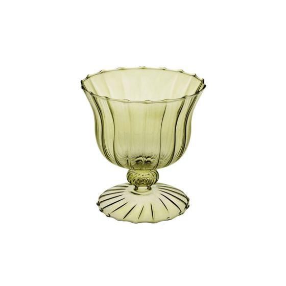 COPPA VETRO D.13 CM H.14 CM VERDE OLIVA COPPA VETRO D.13 CM H.14 CM VERDE OLIVA