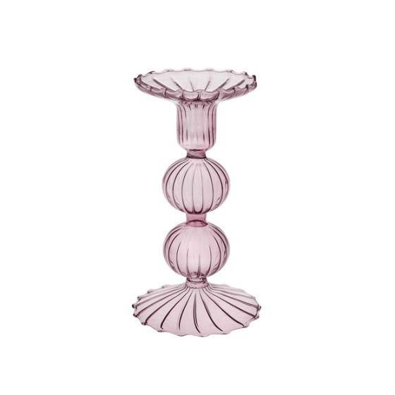 CANDELIERE VETRO D.9 CMH.16,5 CM LILLA