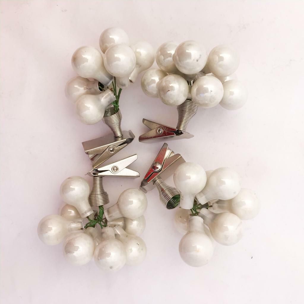 SET 4 SFERE MINI 15 MM CLIP BIANCO