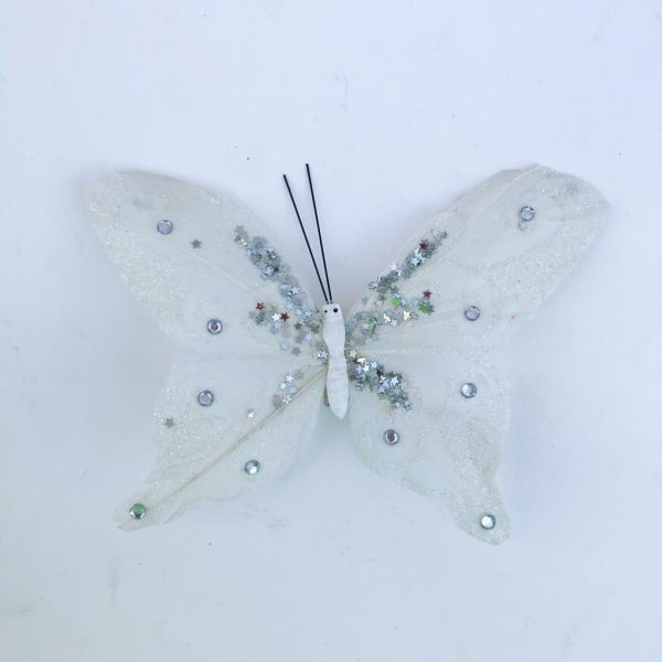 SET 4 FARFALLE CLIP 14X11 CM BIANCO SET 4 FARFALLE CLIP 14X11 CM BIANCO