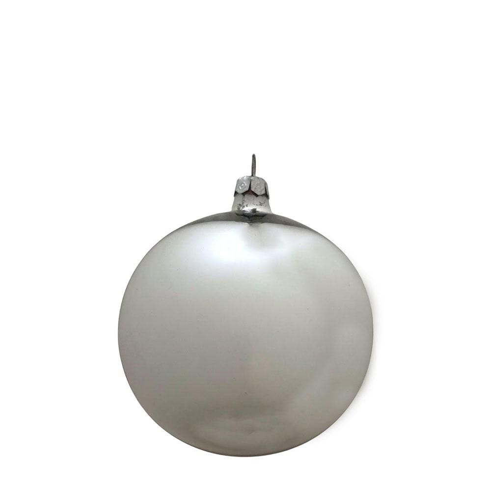 SET 4 SFERE VETRO MM.100 ARGENTO LUCIDO