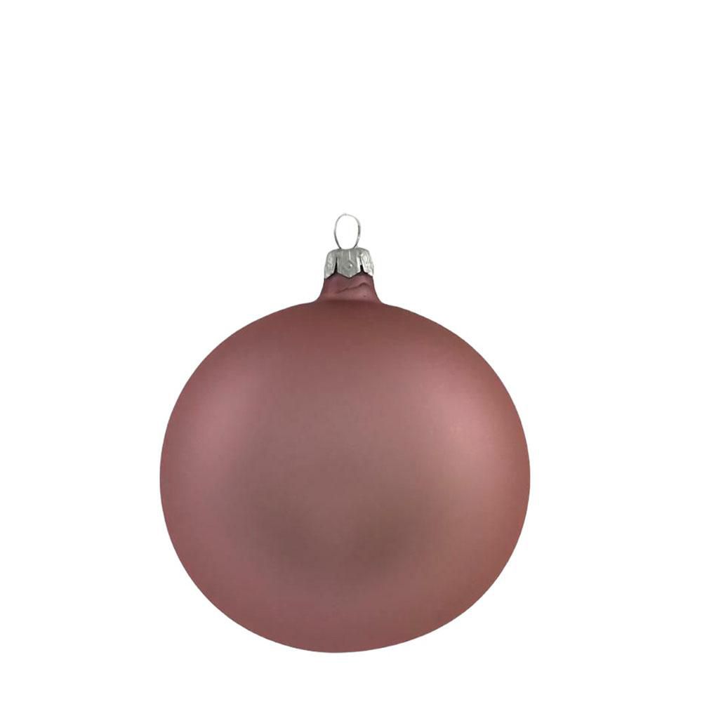 SET 4 SFERE VETRO MM.100 ROSA ANTICO SATINATO