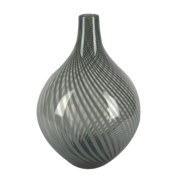 VASO VETRO LINES TDO B.STRETTA 24X35 GRIGIO VASO VETRO LINES TDO B.STRETTA 24X35 GRIGIO