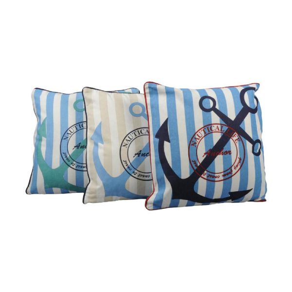 CUSCINO COTONE 40X40 CM-ANCORA- ASS.AZZURRO CUSCINO COTONE 40X40 CM-ANCORA- ASS.AZZURRO