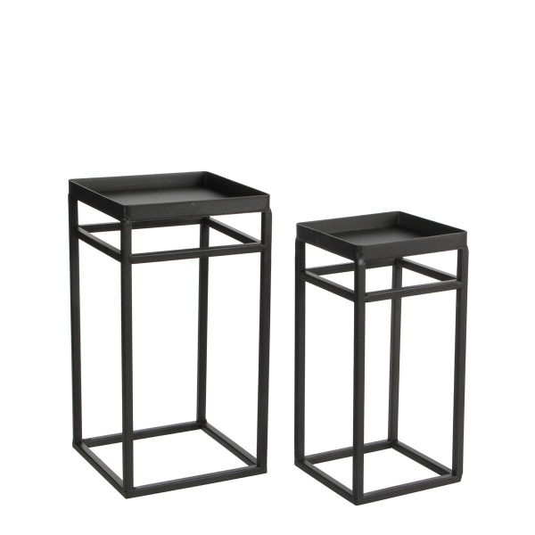 SET 2 ALZATE METALLO 15X15 CM H.28 CM -MODENA- MARRONE SCURO SET 2 ALZATE METALLO 15X15 CM H.28 CM -MODENA- MARRONE SCURO