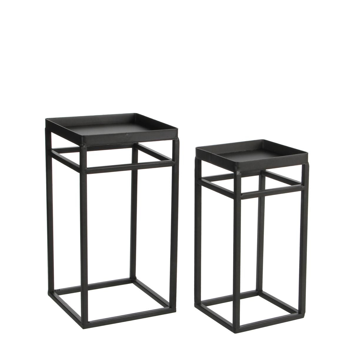 SET 2 ALZATE METALLO 15X15 CM H.28 CM -MODENA- MARRONE SCURO SET 2 ALZATE METALLO 15X15 CM H.28 CM -MODENA- MARRONE SCURO