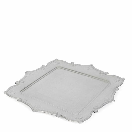 PIATTO POLIRESINA QUADRATO 33X33 CM ARGENTO