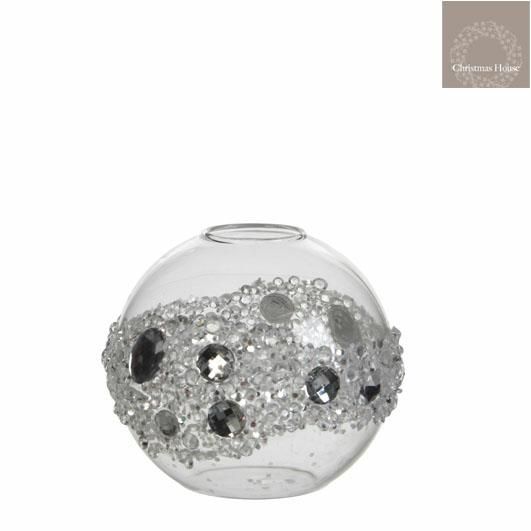 SFERA DECO D12 GLITTER TRASPARENTE