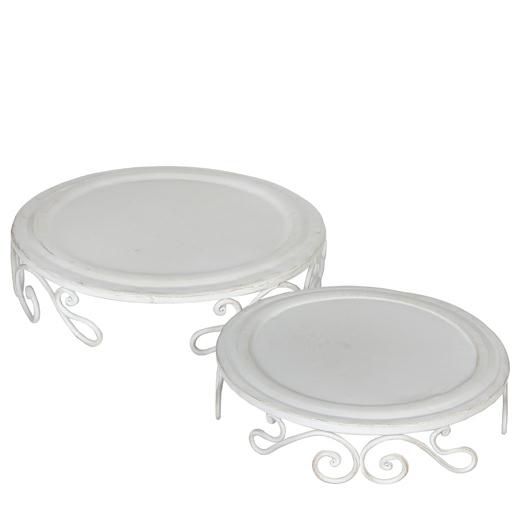 SET 2 VASSOI METALLO TONDI D.28 CM -SOPHIE- BIANCO SET 2 VASSOI METALLO TONDI D.28 CM -SOPHIE- BIANCO