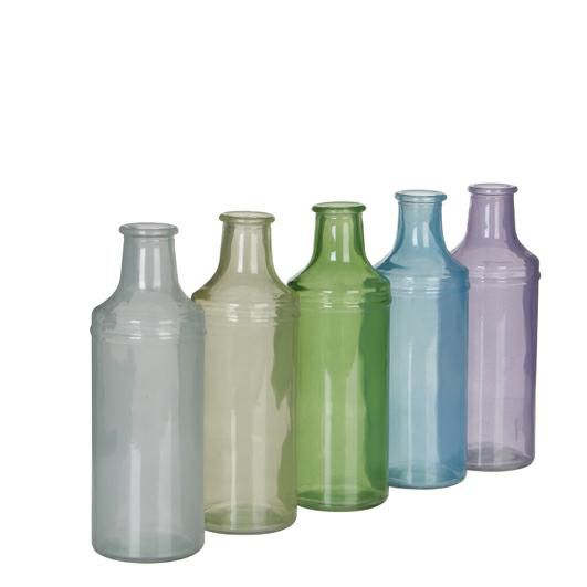 SET 2 BOTTIGLIE VETRO H19D6,5 ASS.BIANCO/GIALLO SET 2 BOTTIGLIE VETRO H19D6,5 ASS.BIANCO/GIALLO