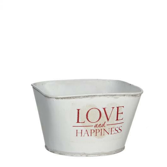 VASO METALLO QUADRATO11,5X11,5 CM H.14 CM -LOVE- BIANCO VASO METALLO QUADRATO11,5X11,5 CM H.14 CM -LOVE- BIANCO