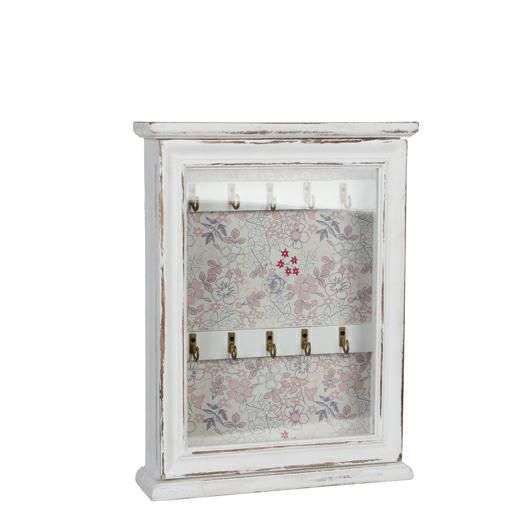 PORTACHIAVI LEGNO-FIORETTI- 28X7,5 H37 BIANCO PORTACHIAVI LEGNO-FIORETTI- 28X7,5 H37 BIANCO