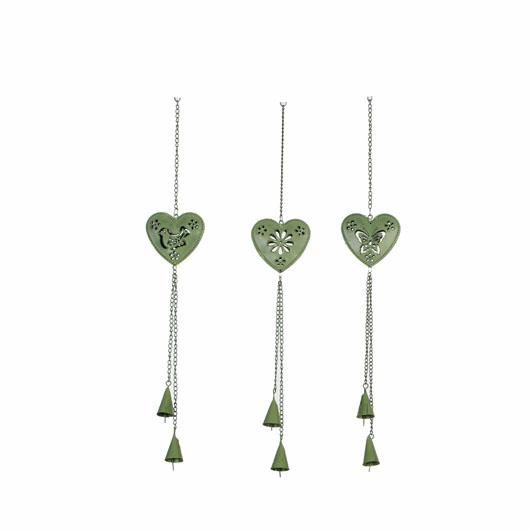 SET 3 ORNAMENTI-HEART- CM.8X47 VERDE SET 3 ORNAMENTI-HEART- CM.8X47 VERDE