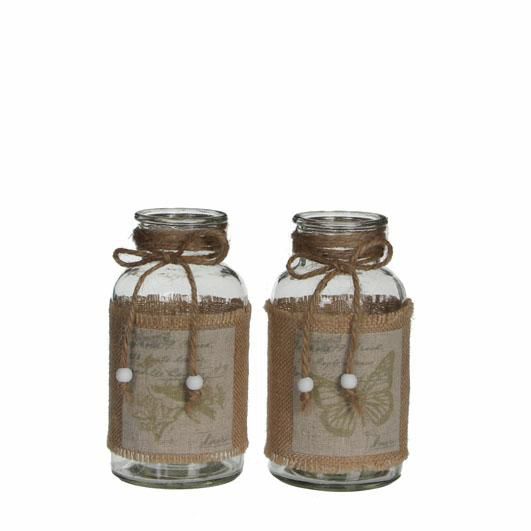 SET 2 BOTTIGLIE RIV.JUTA H16D8 TRASP./MARRONE SET 2 BOTTIGLIE RIV.JUTA H16D8 TRASP./MARRONE