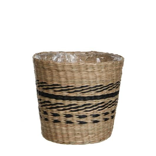 VASO -AZTEC- TONDO H.16 CM D.17 CM NATURALE/NERO