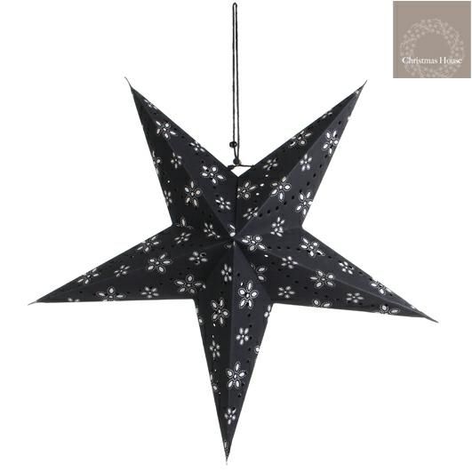 STELLA CARTA D.68 CM D/APPENDERE C/FIORI NERO