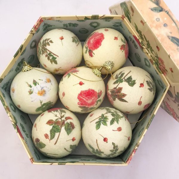 SET 7 SFERE NATALE FIORI GIFT BOX SET 7 SFERE NATALE FIORI GIFT BOX