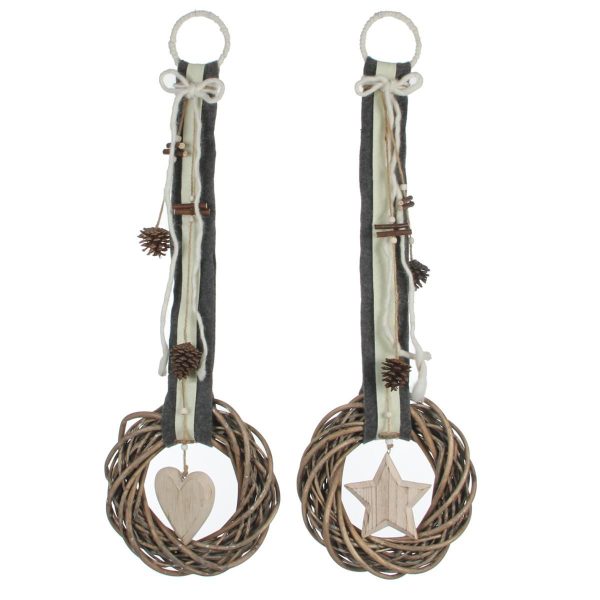 SET 2 ADDOBBI CUORE/STELLA C/CORONCINA VIM. H77D24 AVORIO SET 2 ADDOBBI CUORE/STELLA C/CORONCINA VIM. H77D24 AVORIO