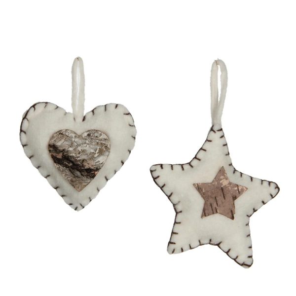 SET CUORE/STELLA FELTROD.14 CM H.4 CM PANNA SET CUORE/STELLA FELTROD.14 CM H.4 CM PANNA